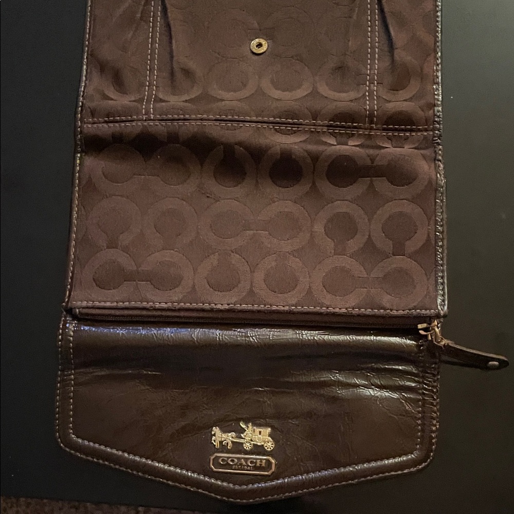 Coach Brown Wallet with Gold Accents - Picture 3 of 9